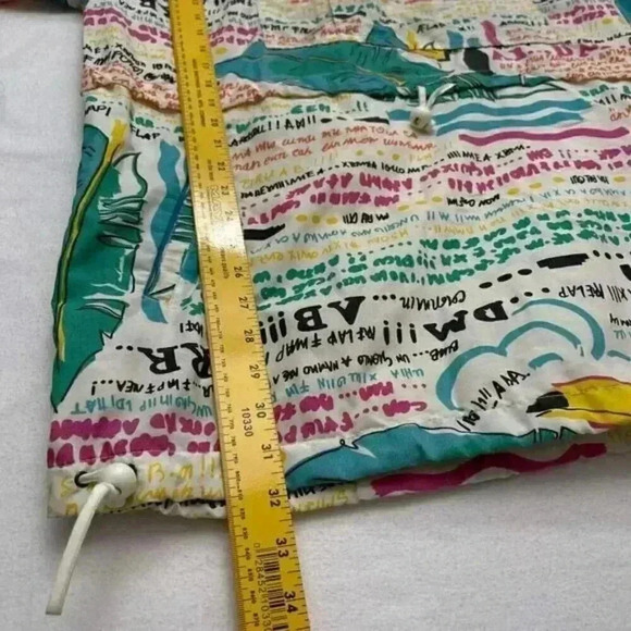 Vintage Roffe Raincoat Small S Women White All Over Print 80s Hooded Pullover - Picture 11 of 11